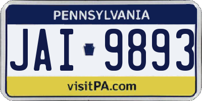 PA license plate JAI9893