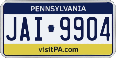 PA license plate JAI9904
