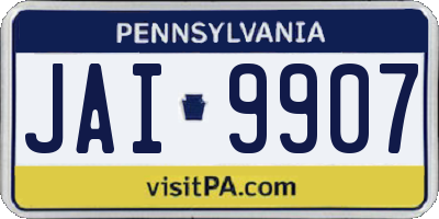 PA license plate JAI9907