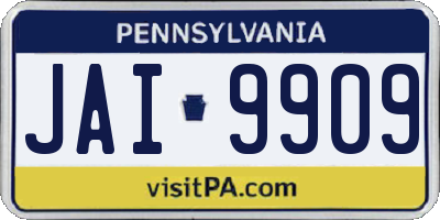 PA license plate JAI9909