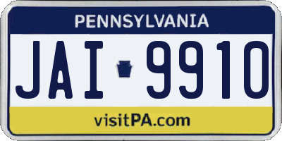 PA license plate JAI9910