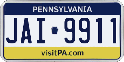 PA license plate JAI9911