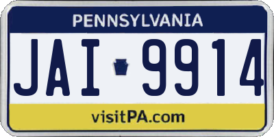 PA license plate JAI9914