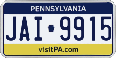 PA license plate JAI9915