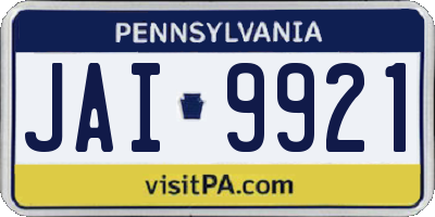 PA license plate JAI9921