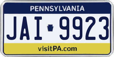 PA license plate JAI9923