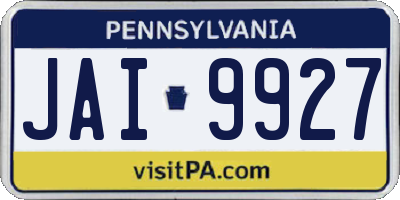 PA license plate JAI9927