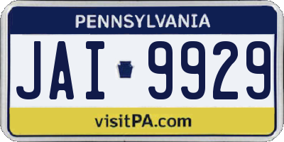 PA license plate JAI9929