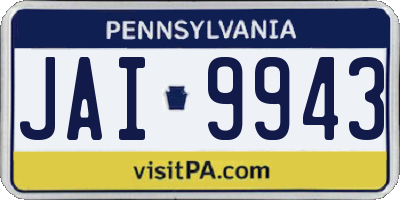 PA license plate JAI9943