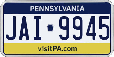 PA license plate JAI9945
