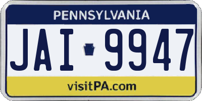 PA license plate JAI9947