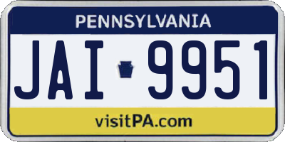 PA license plate JAI9951