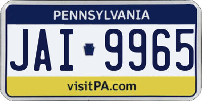 PA license plate JAI9965