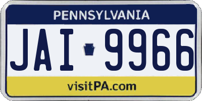 PA license plate JAI9966