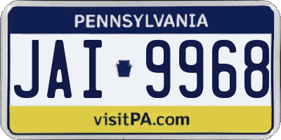 PA license plate JAI9968