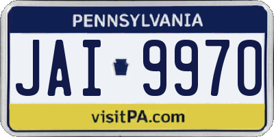 PA license plate JAI9970