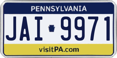 PA license plate JAI9971
