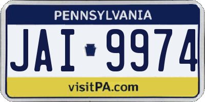PA license plate JAI9974