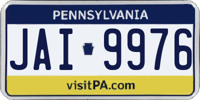 PA license plate JAI9976