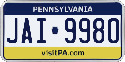 PA license plate JAI9980