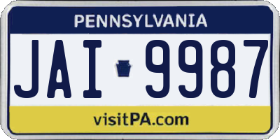 PA license plate JAI9987