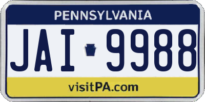 PA license plate JAI9988