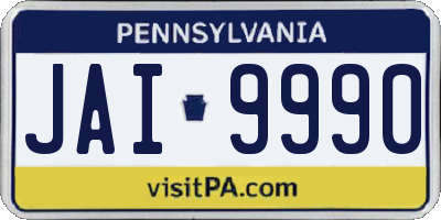 PA license plate JAI9990