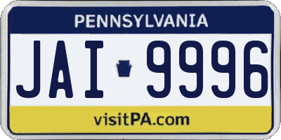 PA license plate JAI9996
