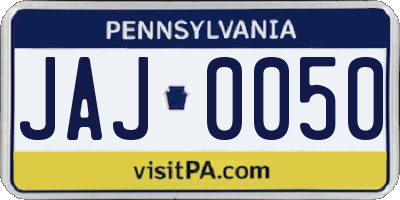PA license plate JAJ0050