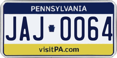 PA license plate JAJ0064