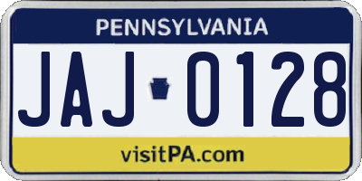 PA license plate JAJ0128