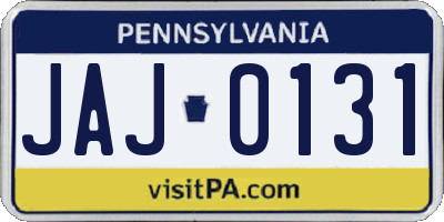 PA license plate JAJ0131