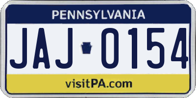 PA license plate JAJ0154