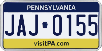 PA license plate JAJ0155