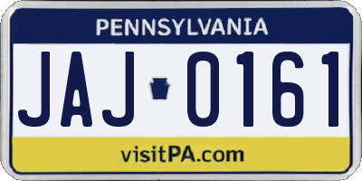 PA license plate JAJ0161