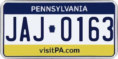 PA license plate JAJ0163