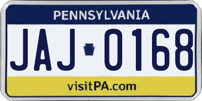 PA license plate JAJ0168
