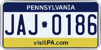 PA license plate JAJ0186