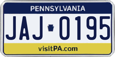 PA license plate JAJ0195