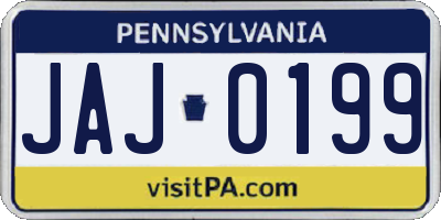 PA license plate JAJ0199