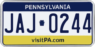 PA license plate JAJ0244