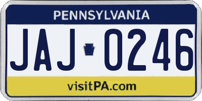 PA license plate JAJ0246