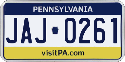 PA license plate JAJ0261