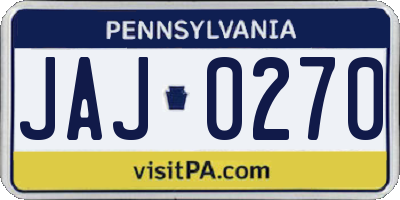 PA license plate JAJ0270