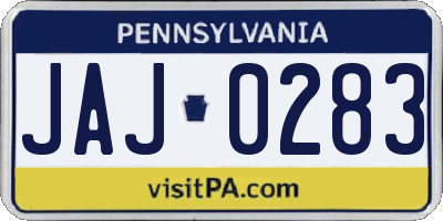 PA license plate JAJ0283
