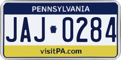 PA license plate JAJ0284