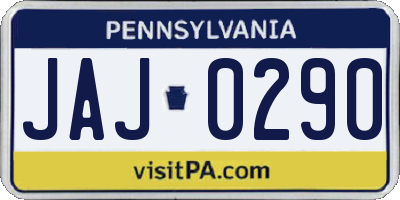 PA license plate JAJ0290
