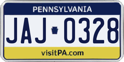 PA license plate JAJ0328