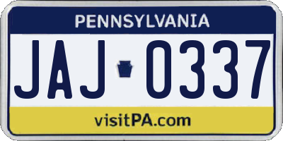 PA license plate JAJ0337