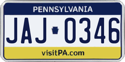 PA license plate JAJ0346
